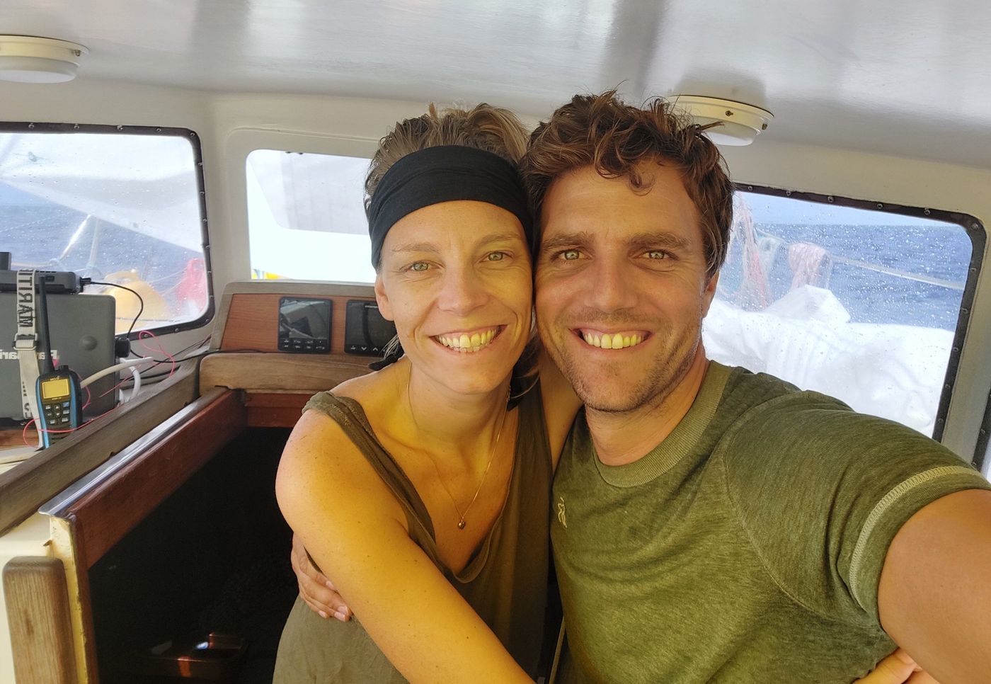 Sander en Yvette Droog aan boord van de Blue Beryl